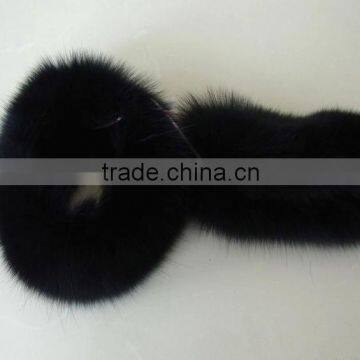 Popular Design Raccoon Fur Coat Sleeves Cuffs Fox Fur Hand Covers Ladies Coat Sleeve Decoration photo-5