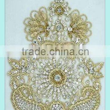 Fashion bridal accessory sew on beaded applique designs