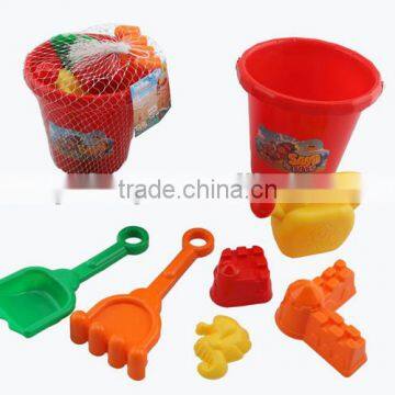 Summer funny beach sand molds kids toy Beach bucket (7PCS )