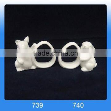 Easter gift ceramic rabbit napkin ring for tableware