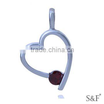 q8881431 Wholesale Good 14k white gold plated heart pendant