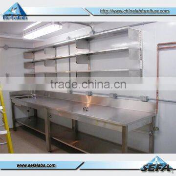 2014 Hot Sale Lab Stainless Steel Workstation with Reagent Shelf