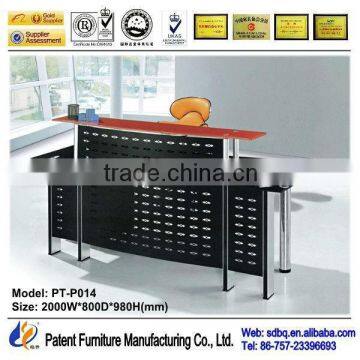 PT-P014 WorkWell Office Furniture Supply Standard High Gloss Office Glass Desk With Metal Legs Good Quality
