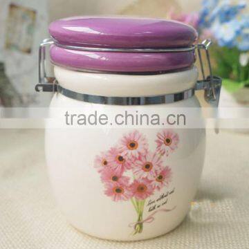 customize ceramic stainless steel airtight storage jar