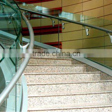 Clear glass railing for staircase, laminated safety glass, the glass can be printed with unique designs