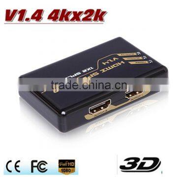 3D 1080P HDMI Splitter 1x2 PlasticCase with factory price made in China