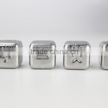 FDA/LFGB Square Shape Stainless Steel Whiskey Stones,whiskey Ice Cubes,Wine Math Ice Cubes