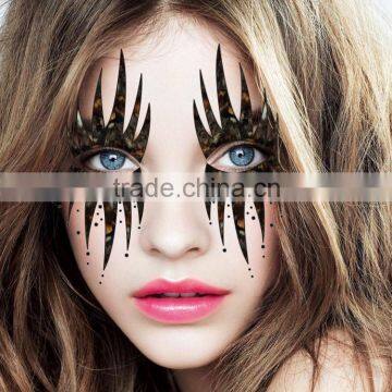 Custom Halloween clown temporary rhinestone makeup face tattoos day of death waterproof face tattoo sticker manufacturer