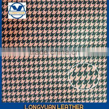 Synthetic Leather Made in Wenzhou for Shoes in Grid Design, Elastic photo-3