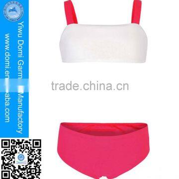 Beautiful beach sport children bikini double shoulder young girl kids swimwear