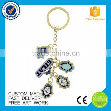 wholesale fancy gold color enamel metal keychain