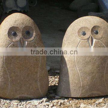 Dear corative Cobble Stone Owl carvings