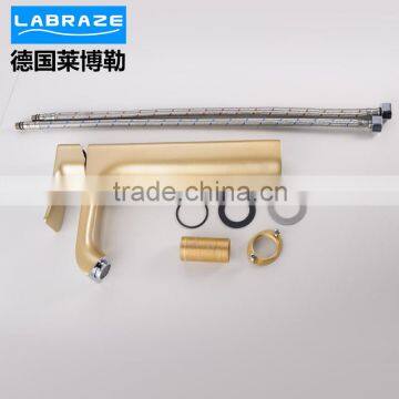 LABRAZE LE12008 Gold Finish Lavatory Basin Long Neck Brass Faucets for the Bathroom photo-3