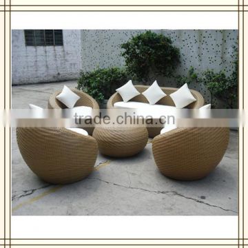 5 Pieces Hand-made Yellow rattan sofa set (S5142)