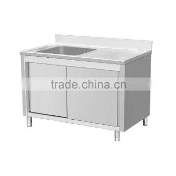 Icegreen Commercial Stainless Steel Work Table Cabinet Sliding Doors Left Sink