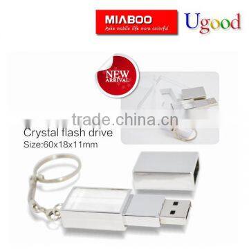 Chroming&Frame crystal flash drive ,crystal flash memory customised package