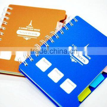 Custome latest design 2015 pp cover a5 double spiral notebook in school&office supplies