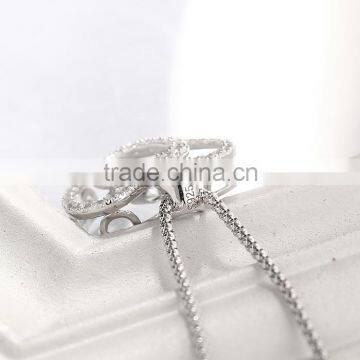 Silver Dancing Stone Heart Shape Pendant Necklace Jewelry photo-6