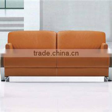 Stainless Steel Purple Leather Office Sofa Set photo-5