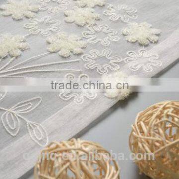 China Wholesale Flower Embroidery Designs White Voile Curtains photo-4