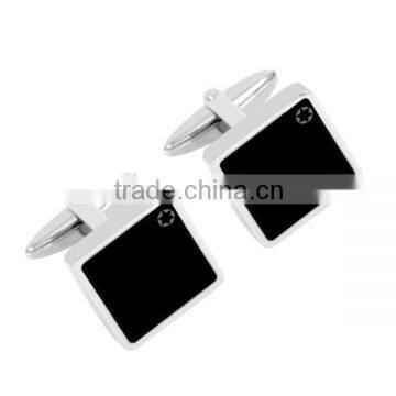 SRT0072 New Fashion Stainless Steel Black Enamel Square Stainless Steel Cufflink