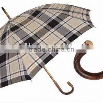 wooden shaft straight umbrella;golf umbrella