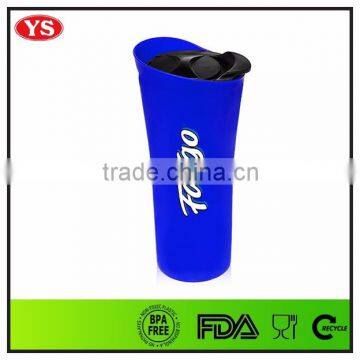 Promotional 16 ounce double wall plastic water cups with lid