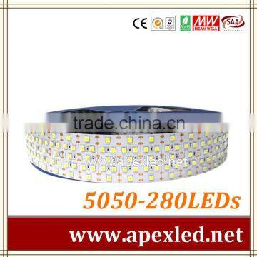 58mm led strip light in 5 row smd 5050 280 led/meter 24v