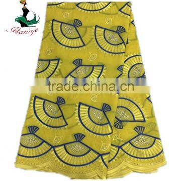 Haniye 2016 Latest High Quality Swiss Cotton Lace Fabric 100% Cotton Polish Lace With Stones/PLC010 photo-4