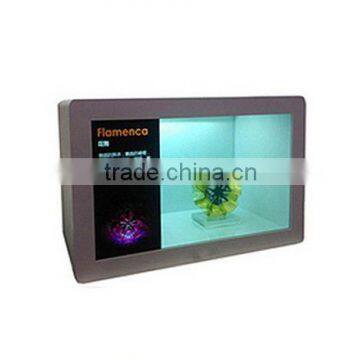 32" transparent lcd display box indoor applicating tft type glass lcd display