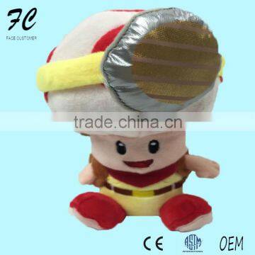 Custom plush toy Super Mario mushroom people carrying a backpack cute toy