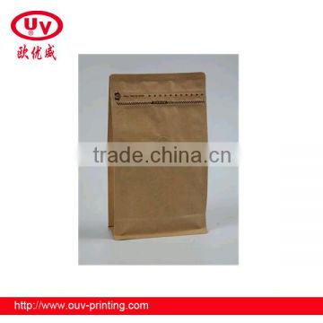 stand up pouch kraft paper coffee bag with valve