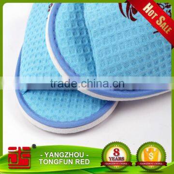 Disposable Blue Waffle Slipper With Custom Logo Washable Spa Slippers