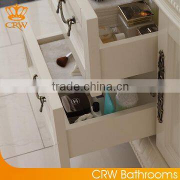 CRW Custom Bathroom Combination Vanity Units Unique White Bathroom Cabinet With Sink Design Luxury Double Bath Vanity With Top photo-3