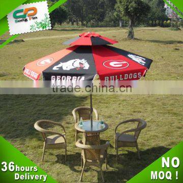 Double layer Garden round market umbrella for outdoor coffee shop