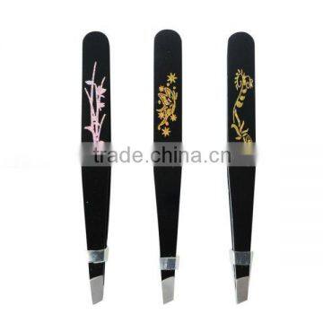 Electrophoresis and hot stamp stainless steel eyebrow tweezer