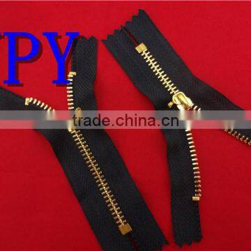 Highly Polished Gold Metal Zipper