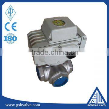 stainless steel NPT thread 3 Way motorized ball valve Water Oil Gas