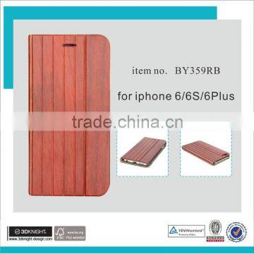 2016 New Luxury Rosewood Wallet Flip Phone Case Cover Wooden for Iphone6 photo-2