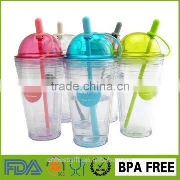 reusable sipping plastic juice souvenir small straw cups