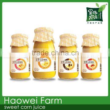 Sweet Corn Juice with glasses bottle