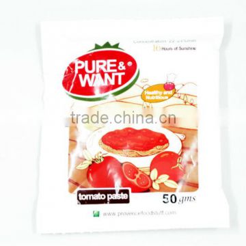 hot break tomato paste in 50g pouch easy to open