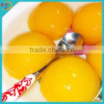 Fresh canned yellow peach in light syrup