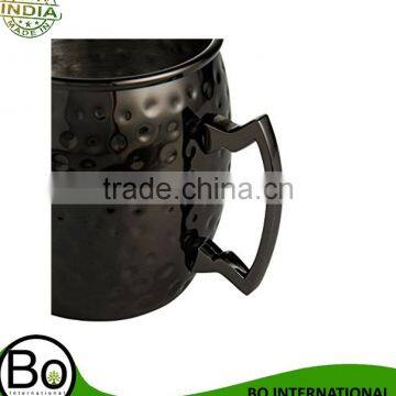 Set of 2 Barrel Style Moscow Mule Mugs - Black - Hammered Effect photo-3