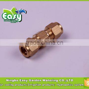 6mm Brass OD coupling connector. Pipe joint for mist cooling system. Ideal for 9.5MM outter dia tubing