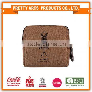 Women Canvas Retro Small Mini Square Eiffel Wallet Coin Purses Clutch Money Pouch Bags Gift photo-6