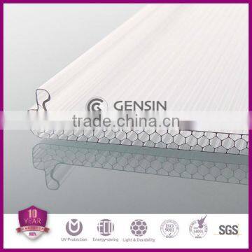 cheap price stable 4-layer honeycomb u-lock polycarbonate sheet for roofing width 600mm