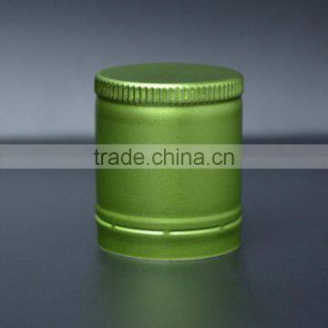 Custom green aluminum wine bottle cap