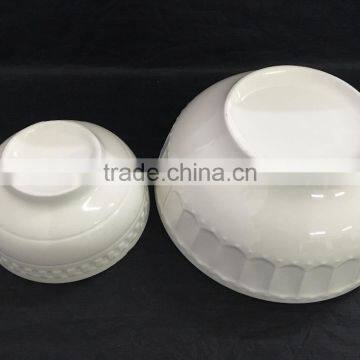 1.2" and 3.6" White Porcelain Cereal Bowls