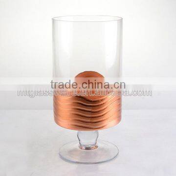 Hot Sailing Cooper Glass Hurricane and Pillar Candle Holder photo-2